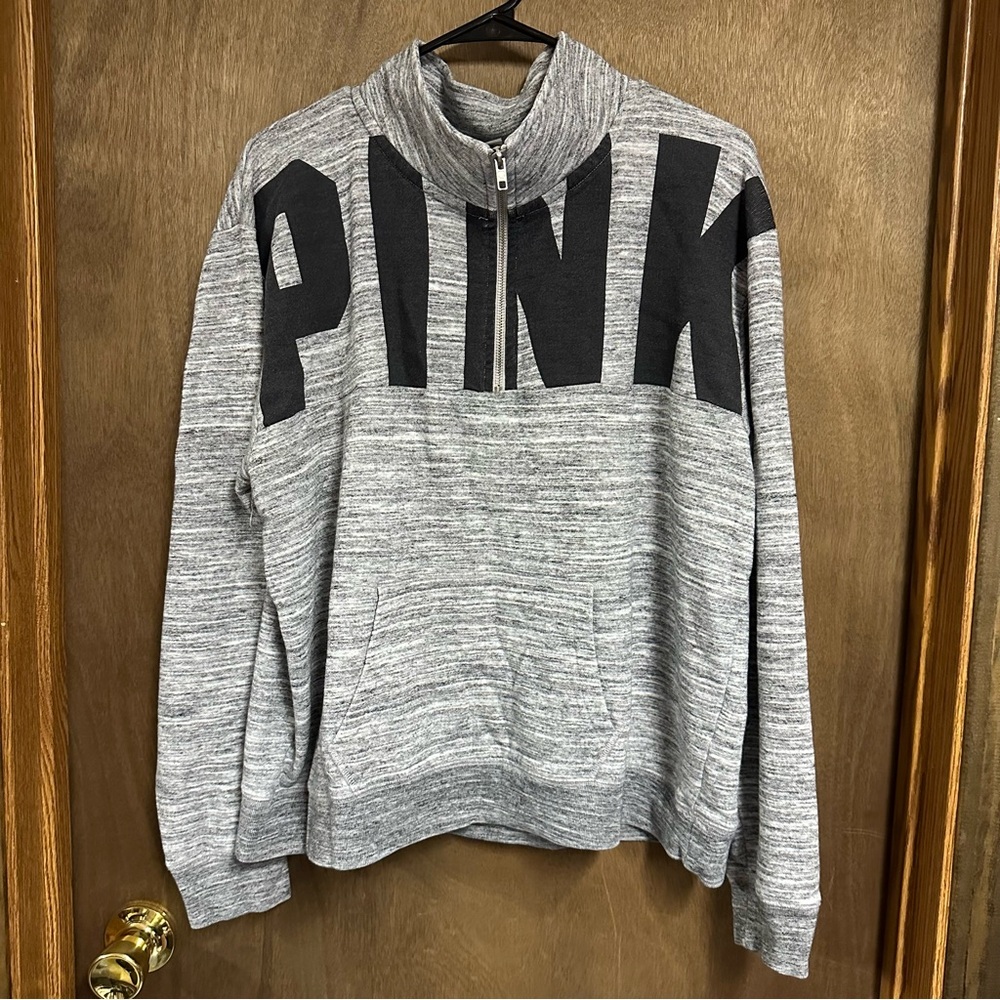 Victorias Secret Pink Quarter Zip‎ Sweatshirt Large